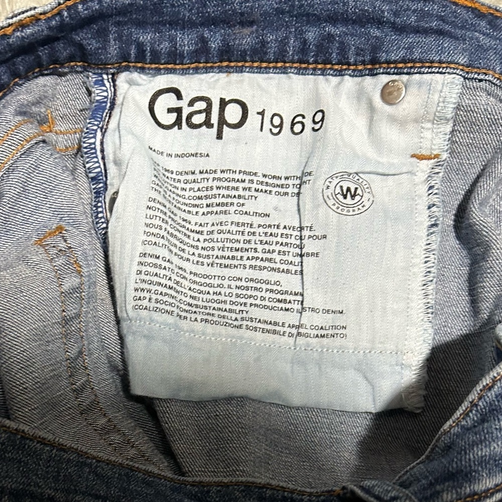 Gap Dark Wash Blue Denim Jeans Best Girlfriend Star Studded Size 33 - Picture 6 of 6